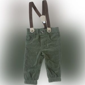 Cat & Jack 3 to 6 Months Green and Brown Overalls Suspenders